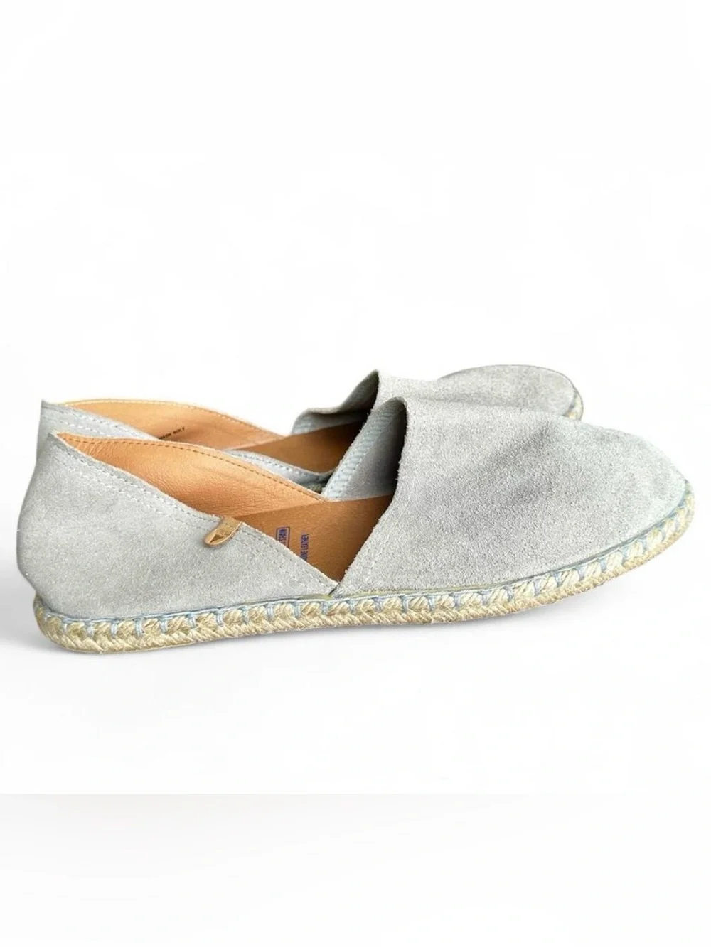 Verbenas Womens Carmen Espadrilles Size 41 Gray Suede Leather Flat Shoe